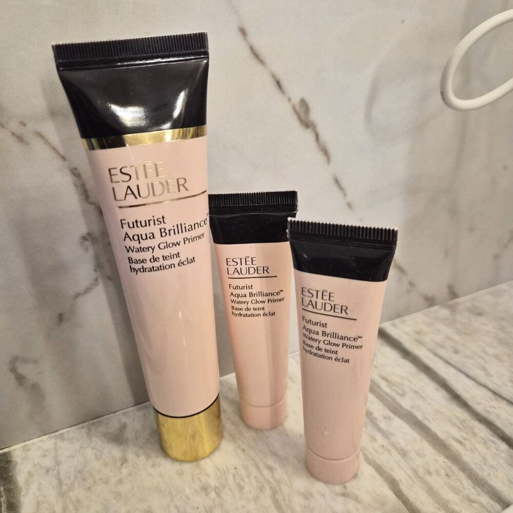 3pcs Estee Lauder Futurist Aqua Brilliance Watery Glow Primer FULL SIZE / Travel